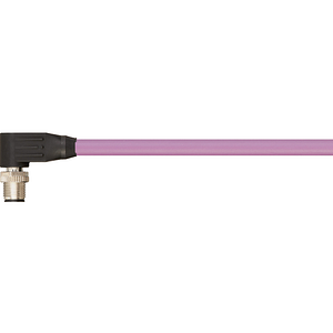 Industrial ethernet/CAT5 Leitungen, PVC, Stecker A: M12 d-codiert Stift gewinkelt, Stecker B: offenes Leitungsende, 12,5 x d