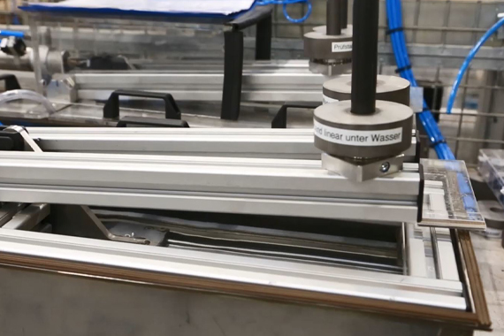 Lineartechnik Tests unter Wasser