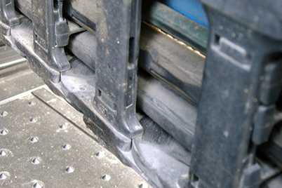 Energieführung mit abgeriebenen Leitungen