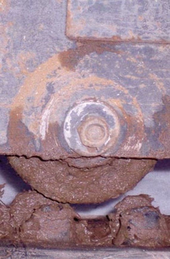 geänderte Laufrolle am Minibagger