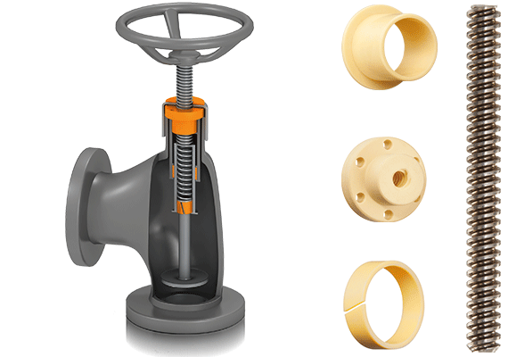 Kunststoff-Gleitlager in Absperrventil