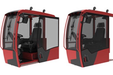 Kabine mit drylin® Lineartechnik an der Schiebetür