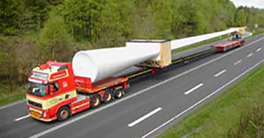 Transport von Windkraftflügeln